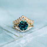 3.88ct Round Madagascar Sapphire Six Prong Split Shank Solitaire in 18k Yellow Gold