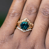 3.88ct Round Madagascar Sapphire Six Prong Split Shank Solitaire in 18k Yellow Gold