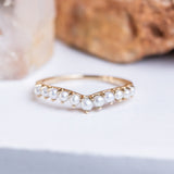 Graduated Pearl Ring