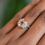 1.67ct Pear Montana Sapphire Low Profile Antique Diamond Cluster Ring in 14K Yellow Gold