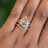 1.67ct Pear Montana Sapphire Low Profile Antique Diamond Cluster Ring in 14K Yellow Gold