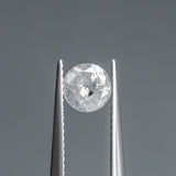 0.99CT ROUND BRILLIANT SALT AND PEPPER DIAMOND, WHITE CLOUDY WITH SPECKLE INCLUSIONS, 6.03X3.98MM