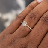 1.01ct Round Salt And Pepper Diamond Evergreen Solitaire in 14k Yellow Gold