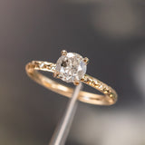 1.01ct Round Salt And Pepper Diamond Evergreen Solitaire in 14k Yellow Gold