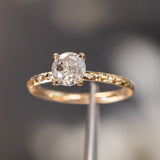 1.01ct Round Salt And Pepper Diamond Evergreen Solitaire in 14k Yellow Gold