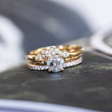 1.01ct Round Salt And Pepper Diamond Evergreen Solitaire in 14k Yellow Gold