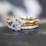 1.01ct Round Salt And Pepper Diamond Evergreen Solitaire in 14k Yellow Gold