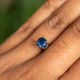 1.10CT ROUND NIGERIAN SAPPHIRE, DEEP TEAL, 6.26X6.18MM, UNTREATED