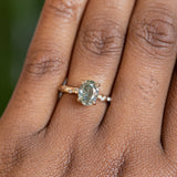 1.64ct Oval Grey Diamond Evergreen with Embedded Diamonds in 14k Yellow Gold