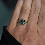 3.04ct Multicolor Oval Madagascar Sapphire Lotus 6 Prong Solitaire in 18k Rose Gold