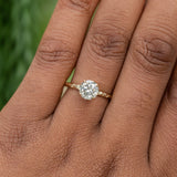 1.25ct Round Grey Diamond Evergreen Solitaire in 18k Yellow Gold