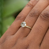 1.25ct Round Grey Diamond Evergreen Solitaire in 18k Yellow Gold