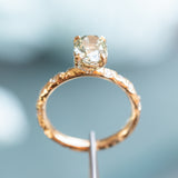 1.64ct Oval Grey Diamond Evergreen with Embedded Diamonds in 14k Yellow Gold