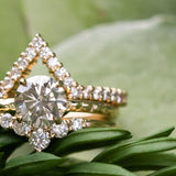 1.25ct Round Grey Diamond Evergreen Solitaire in 18k Yellow Gold