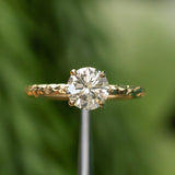 1.25ct Round Grey Diamond Evergreen Solitaire in 18k Yellow Gold