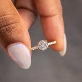 1.02ct Round Salt & Pepper Diamond With French Set Diamonds In 14k Yellow Gold