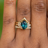 2.63ct Oval Untreated Nigerian Sapphire and Diamond Cluster Ring in 14k Yellow Gold