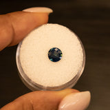 1.10CT ROUND NIGERIAN SAPPHIRE, DEEP TEAL, 6.26X6.18MM, UNTREATED