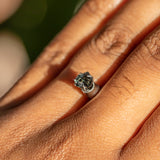 1.03CT SHIELD TANZANIAN SAPPHIRE, PARTI GREEN AND COGNAC, 6.6X5.5X3.7MM, UNTREATED