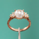 2.44ct White Rosecut Diamond Cluster ring in 18k Rose Gold
