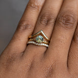 Glacial Flow- Gold and French Set Diamond Ring Jacket in Solid Recycled 14k Gold