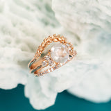 2.44ct White Rosecut Diamond Cluster ring in 18k Rose Gold