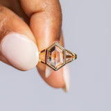 2.03ct Portrait cut Montana Sapphire Low Profile Bezel Set Split Shank Solitaire in 14k Yellow Gold