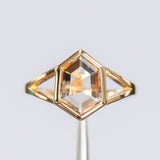 2.03ct Portrait cut Montana Sapphire Low Profile Bezel Set Split Shank Solitaire in 14k Yellow Gold