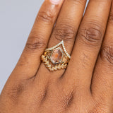 2.03ct Portrait cut Montana Sapphire Low Profile Bezel Set Split Shank Solitaire in 14k Yellow Gold