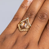 2.03ct Portrait cut Montana Sapphire Low Profile Bezel Set Split Shank Solitaire in 14k Yellow Gold