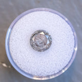 3.19CT ROUND SALT AND PEPPER DIAMOND, DARK GREY OPAQUE, 9.18X5.86MM