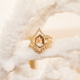 2.03ct Portrait cut Montana Sapphire Low Profile Bezel Set Split Shank Solitaire in 14k Yellow Gold