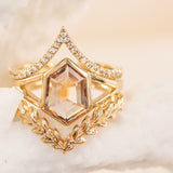 2.03ct Portrait cut Montana Sapphire Low Profile Bezel Set Split Shank Solitaire in 14k Yellow Gold