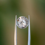 3.19CT ROUND SALT AND PEPPER DIAMOND, DARK GREY OPAQUE, 9.18X5.86MM