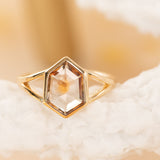 2.03ct Portrait cut Montana Sapphire Low Profile Bezel Set Split Shank Solitaire in 14k Yellow Gold