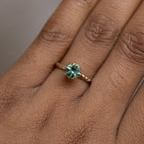 1.13ct Cushion Cut Songean Sapphire Evergreen Solitaire in 14k Yellow Gold