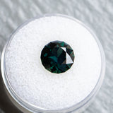 4.40CT FANCY ROUND AFRICAN SAPPHIRE, DEEP GREEN, 9.55X6.35MM