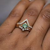 1.13ct Cushion Cut Songean Sapphire Evergreen Solitaire in 14k Yellow Gold