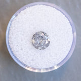 2.00CT ROUND SALT AND PEPPER DIAMOND, LIGHT GREY WITH SHIMMERY GLOW, 7.9X4.99MM