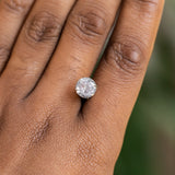 2.00CT ROUND SALT AND PEPPER DIAMOND, LIGHT GREY WITH SHIMMERY GLOW, 7.9X4.99MM