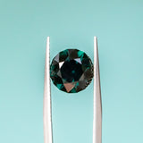 4.40CT FANCY ROUND AFRICAN SAPPHIRE, DEEP GREEN, 9.55X6.35MM