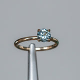 0.95ct Round Montana Sapphire Classic 4 Prong Solitaire in 14k Yellow Gold