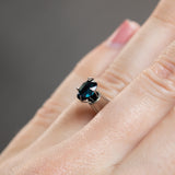 1.45ct NIGERIAN OVAL SAPPHIRE, DEEP BLUE GREEN TEAL, 7.04X6.01X4.24MM, UNTREATED