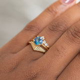 1.26ct Round Nigerian Sapphire Hidden Halo Solitaire in 14k Yellow Gold