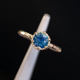 1.31ct Round Sapphire Scallop Cup Solitaire in 14k Yellow Gold