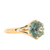 1.25ct Oval Sunstone Asymmetrical Evergreen Cluster Ring In 14k Yellow Gold
