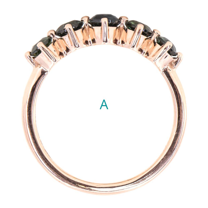 Five Stone Sapphire Bands in 14K Rose Gold