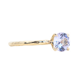 0.99ct Round Lilac Sapphire Evergreen Solitaire Ring in 14k Yellow Gold