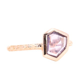 1.05ct Geo Slice Purple-Pink Sapphire Evergreen Low Profile Bezel Solitaire Ring in 14k Rose Gold
