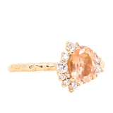 1.25ct Oval Sunstone Asymmetrical Evergreen Cluster Ring In 14k Yellow Gold